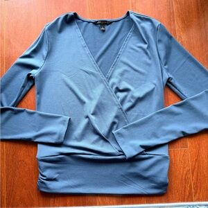 Elegant Blue Women's Wrap Top